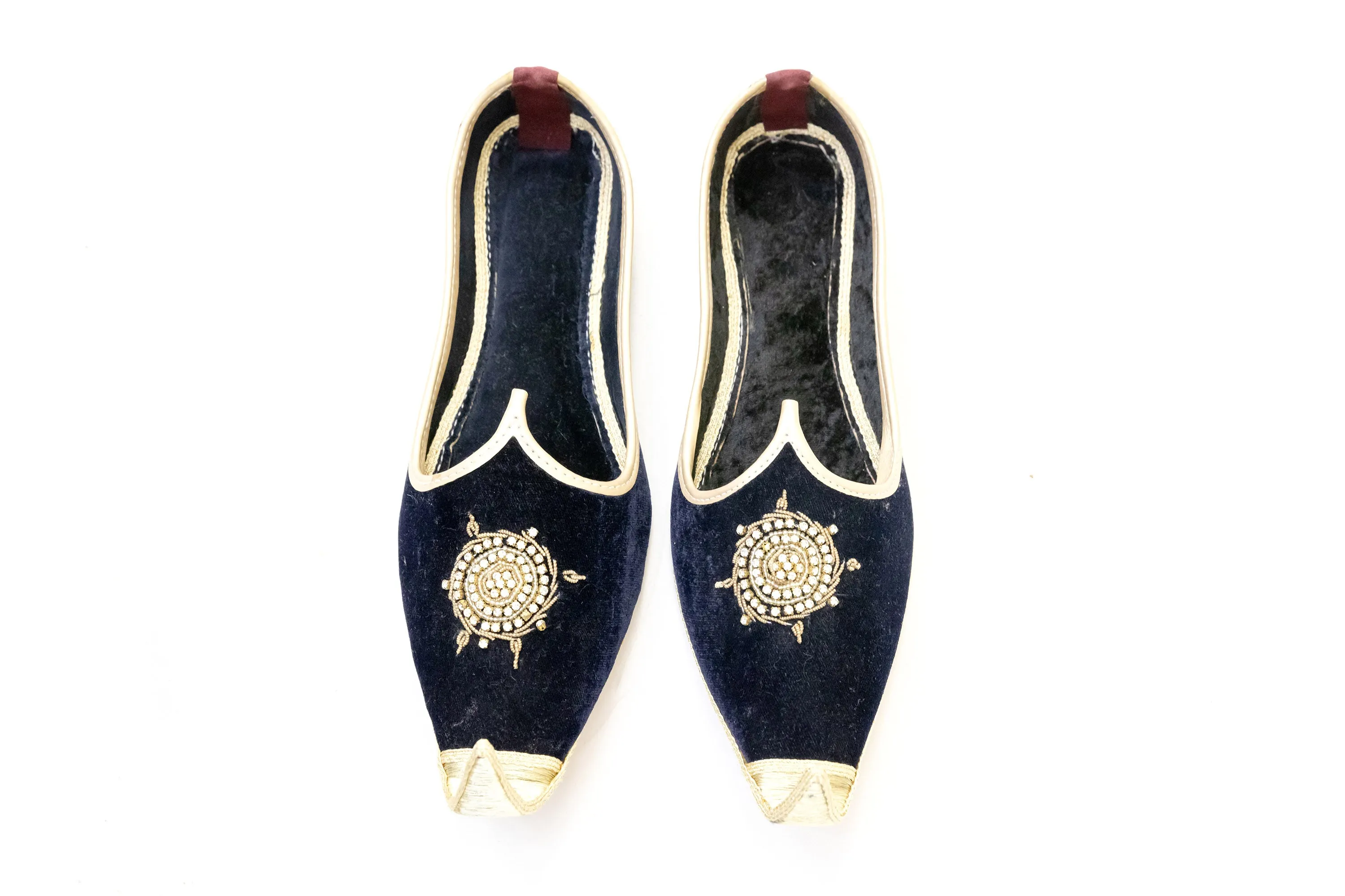 Black Velvet Dulha Khussa - Men's Shoes