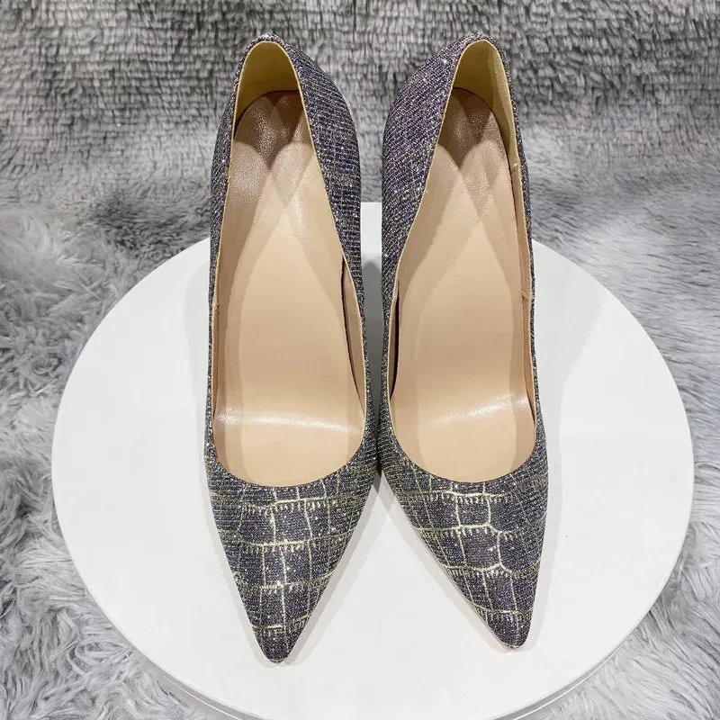 blue Flash Sequin women's shoes high heels