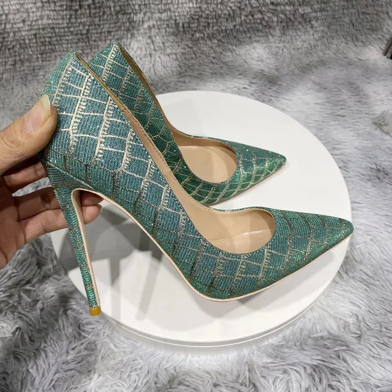 blue Flash Sequin women's shoes high heels
