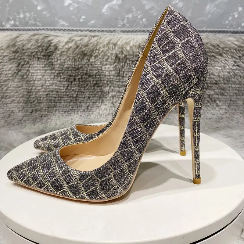 blue Flash Sequin women's shoes high heels