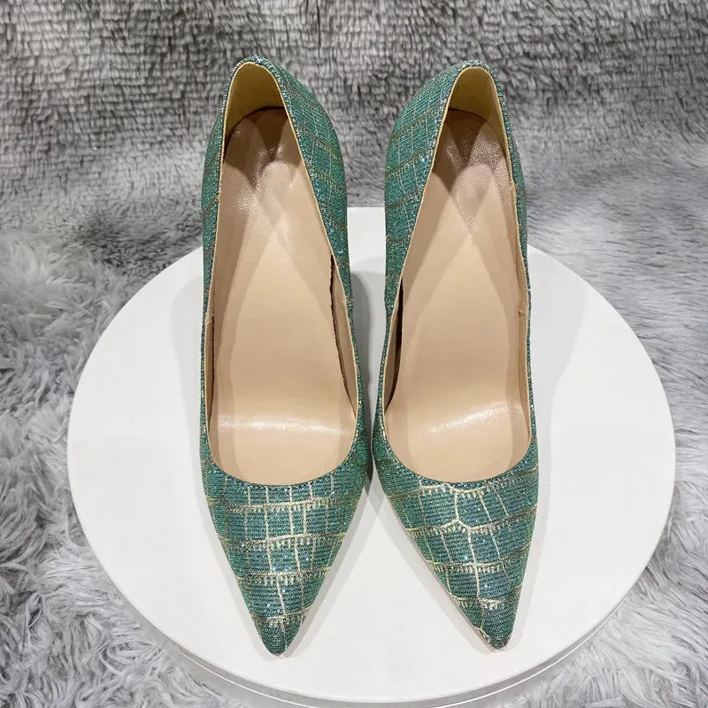 blue Flash Sequin women's shoes high heels