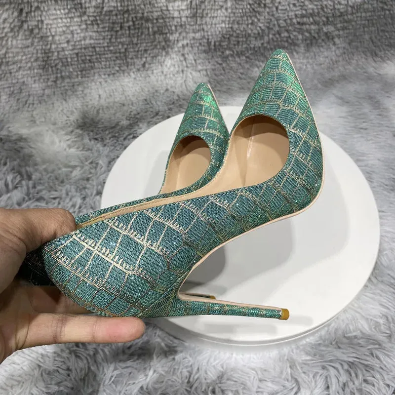 blue Flash Sequin women's shoes high heels