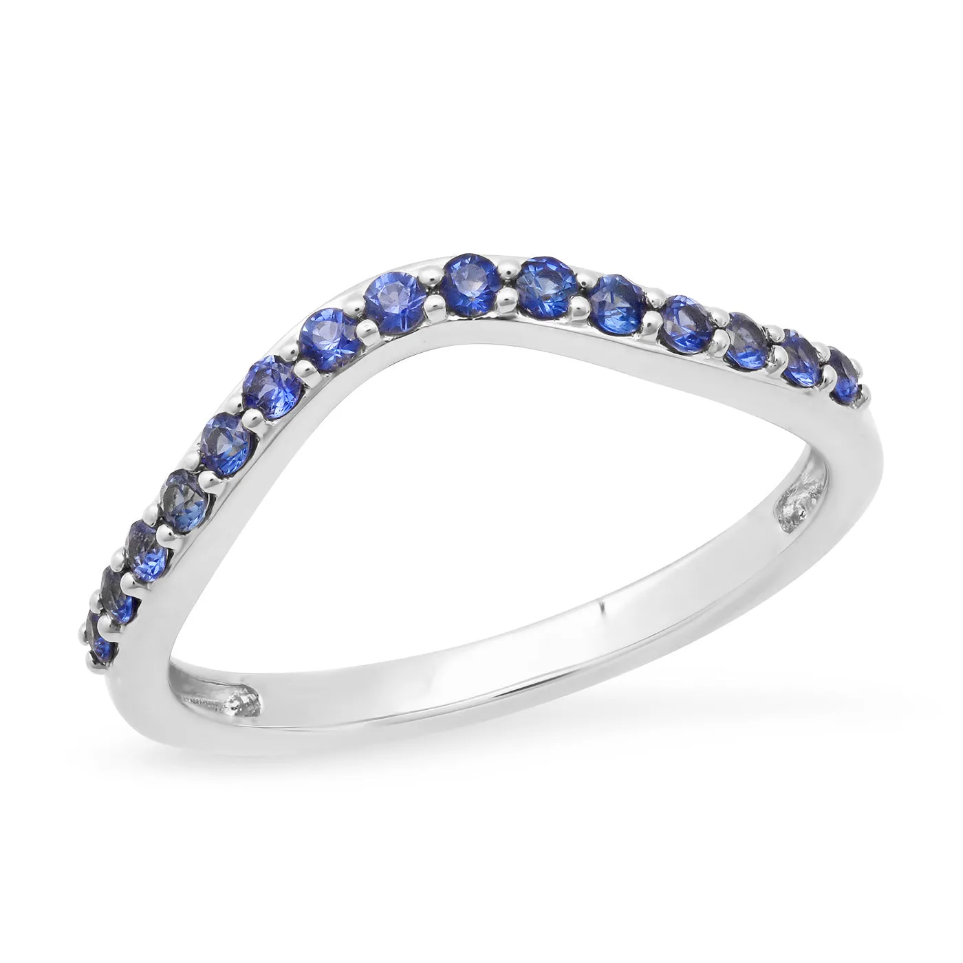 Blue Sapphire Contour Ring