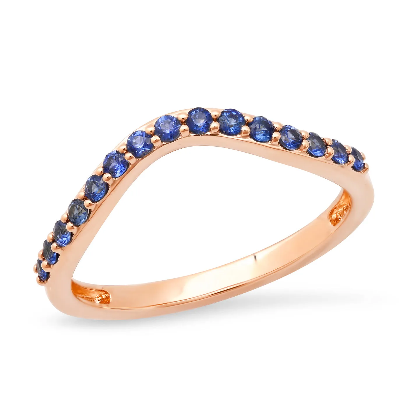 Blue Sapphire Contour Ring