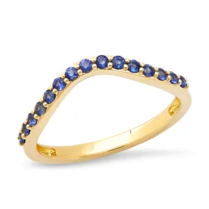 Blue Sapphire Contour Ring