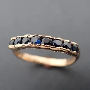 Blue sapphire Yellow 18k Gold Engagement, Wedding or Occasion Ring Gemstone Ring Multi stone fancy cut Ring 3330