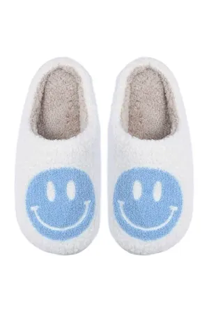 Blue Smiley Face Slipper