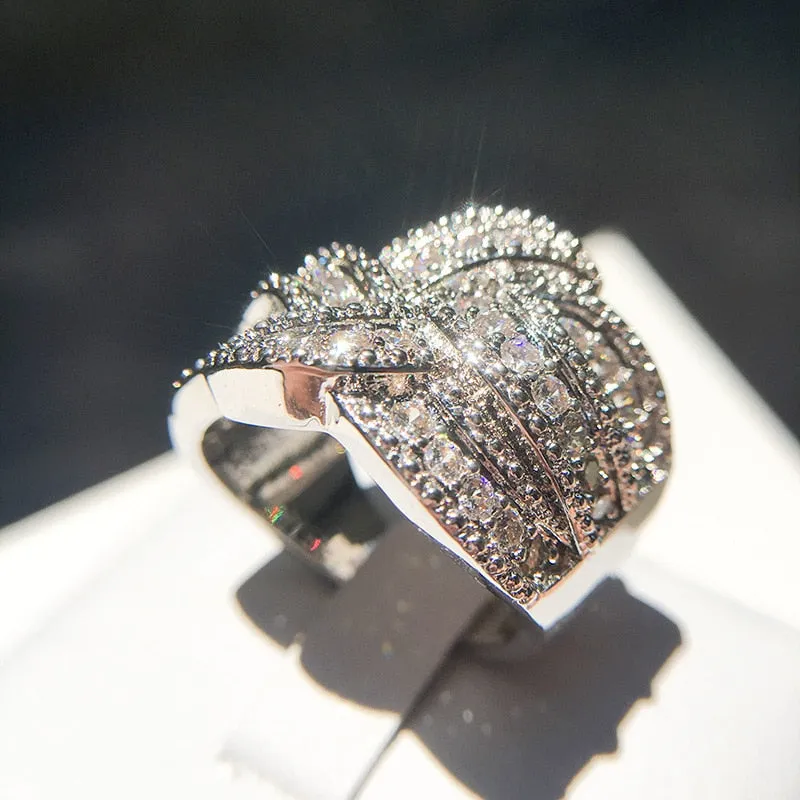 Blue Zircon Gemstone Ring Engagement 925 Silver Women Jewelry