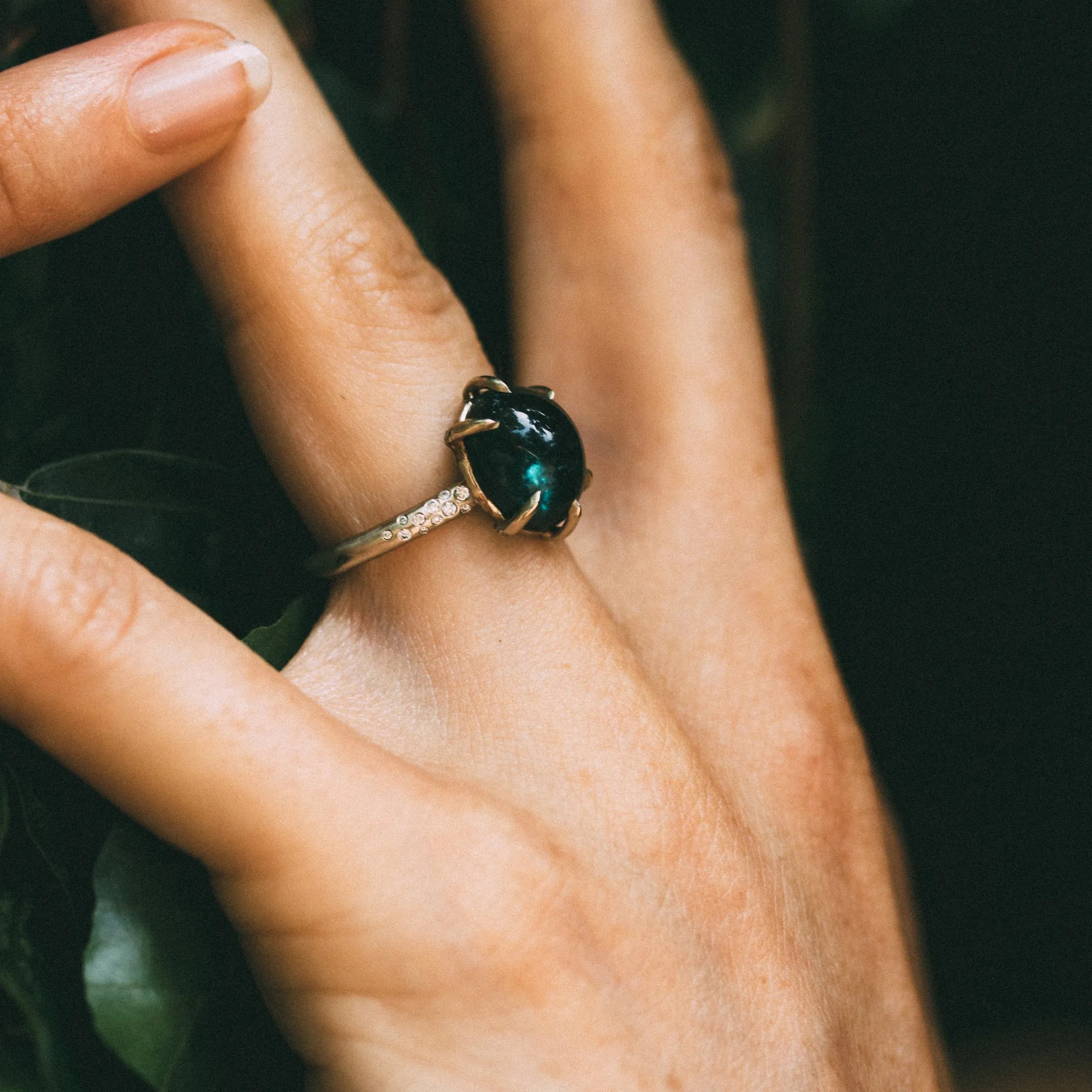 Boudica With Green Blue Tourmaline RIng