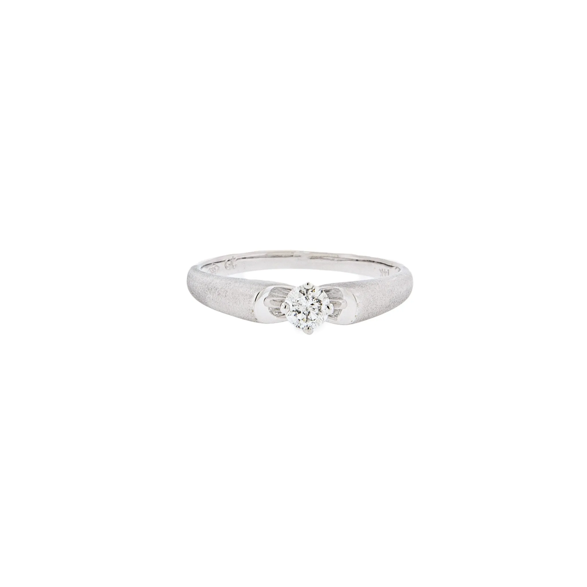 Brilliant Cut Diamond Ring - 14K White Gold