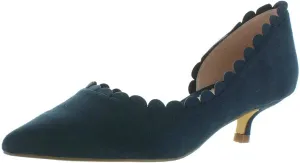 Brinley Co. Womens Scalloped Pointed Toe Pump Navy, 10 Regular US