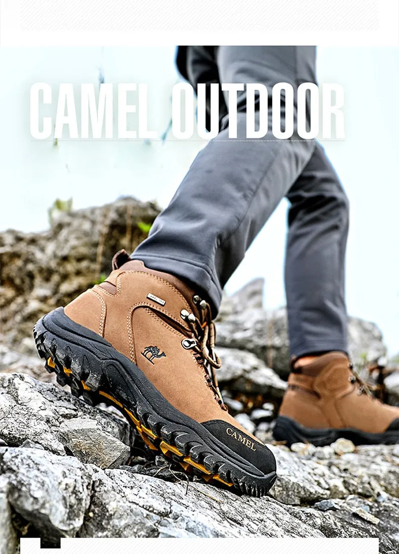 CAMEL Hommes Femmes High Top Chaussures de Randonnée 2019 Durable Imperméable Antidérapant En Plein Air Escalade Trekking Chaussures Militaire Tactique Bottes