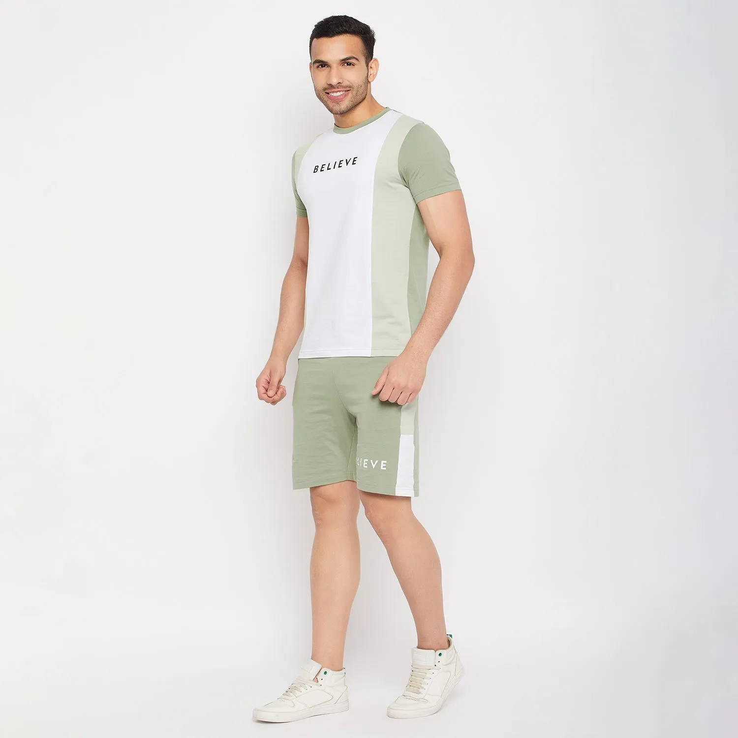 Camla Barcelona Green Cotton Printed  Co-Ord Set
