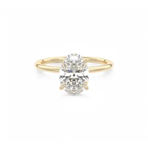 Certified 1.50Ct Oval cut Solitaire Moissanite Engagement Ring in 14k White Gold