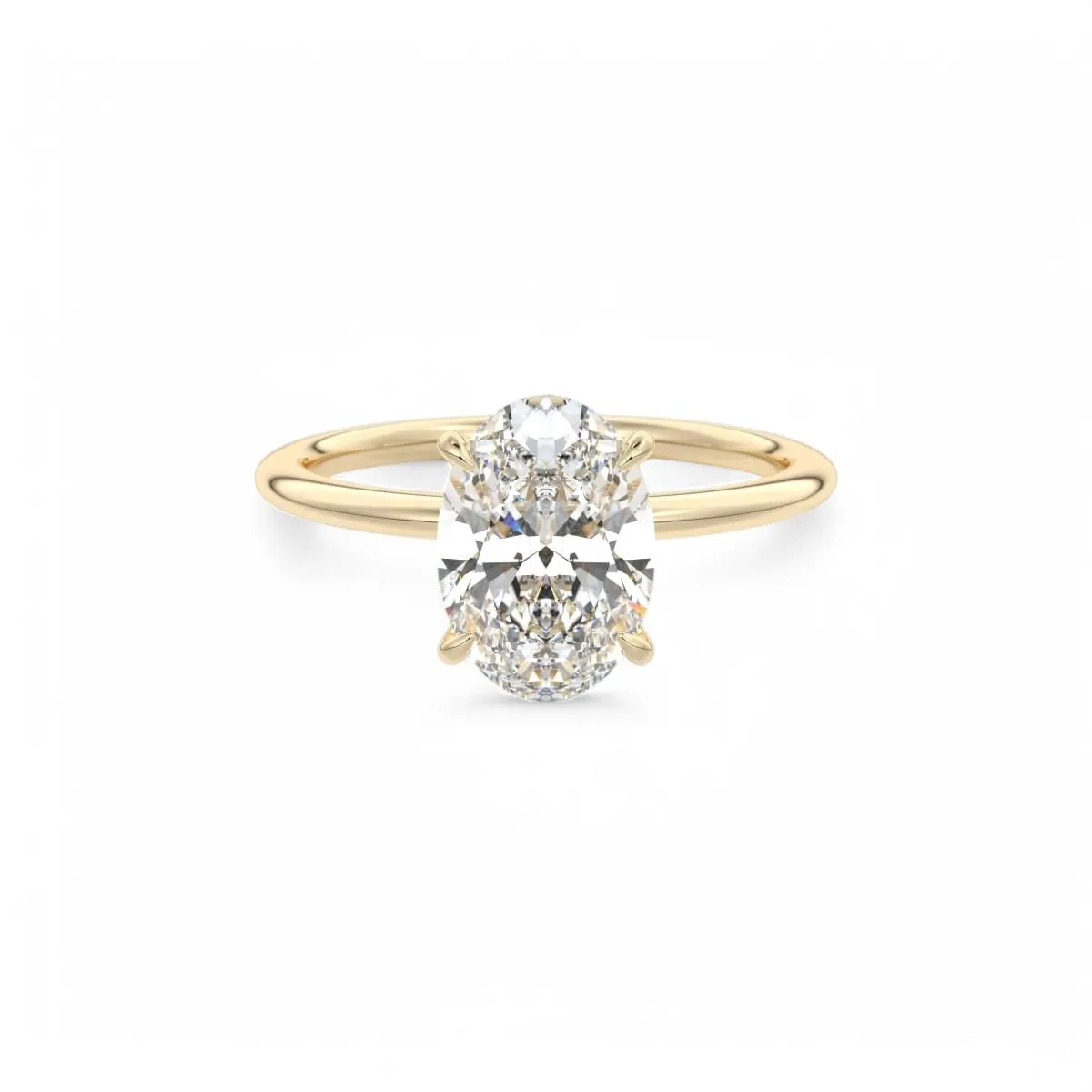 Certified 1.50Ct Oval cut Solitaire Moissanite Engagement Ring in 14k White Gold