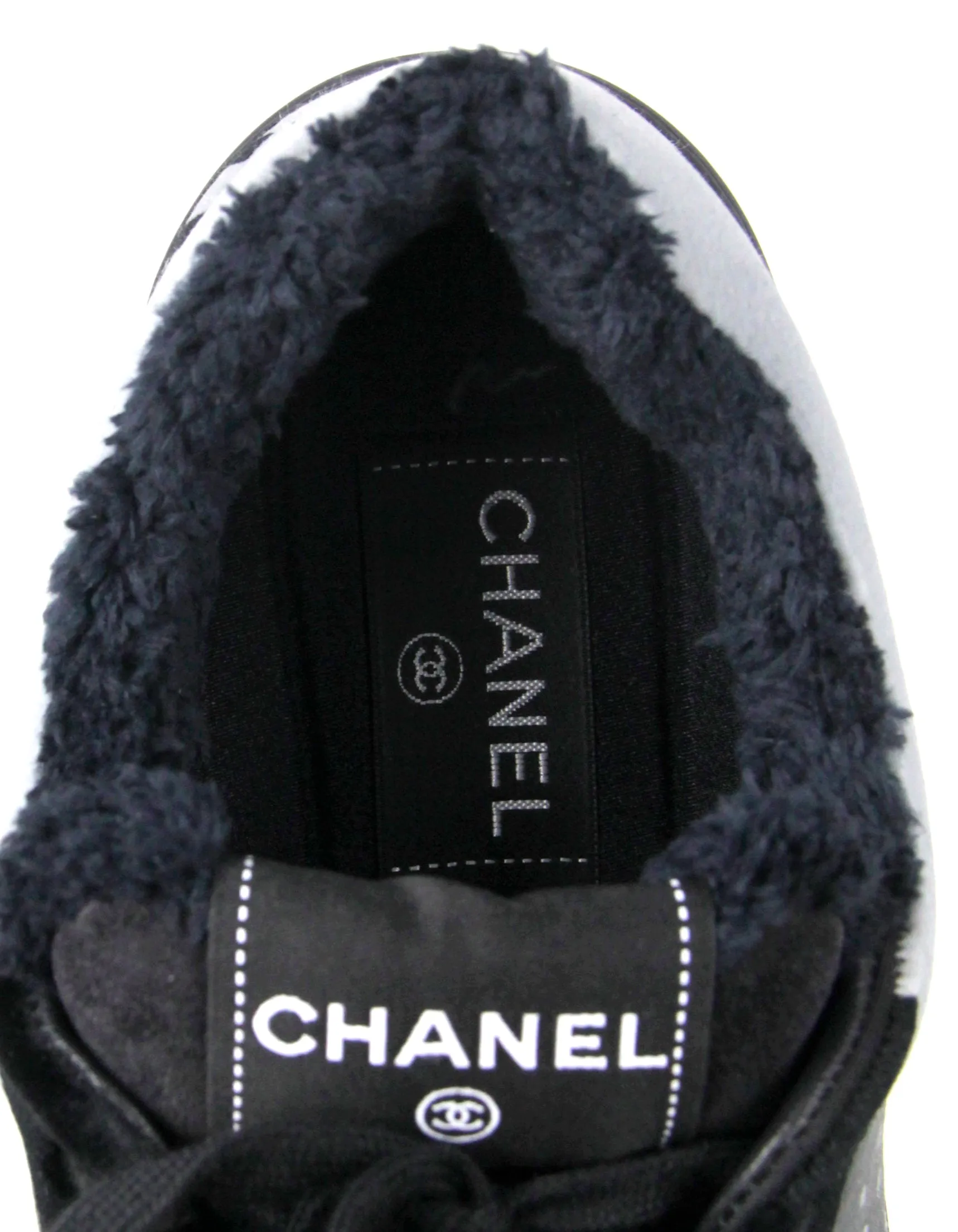 Chanel 2021 Grey/Black Velvet Sneakers sz 38