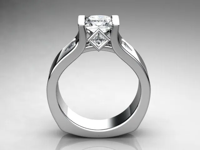 Channel Set Princess Diamond Engagement Ring