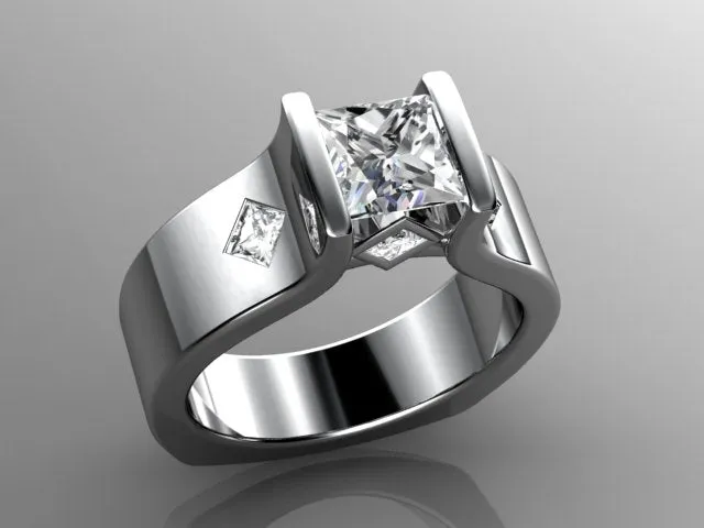 Channel Set Princess Diamond Engagement Ring