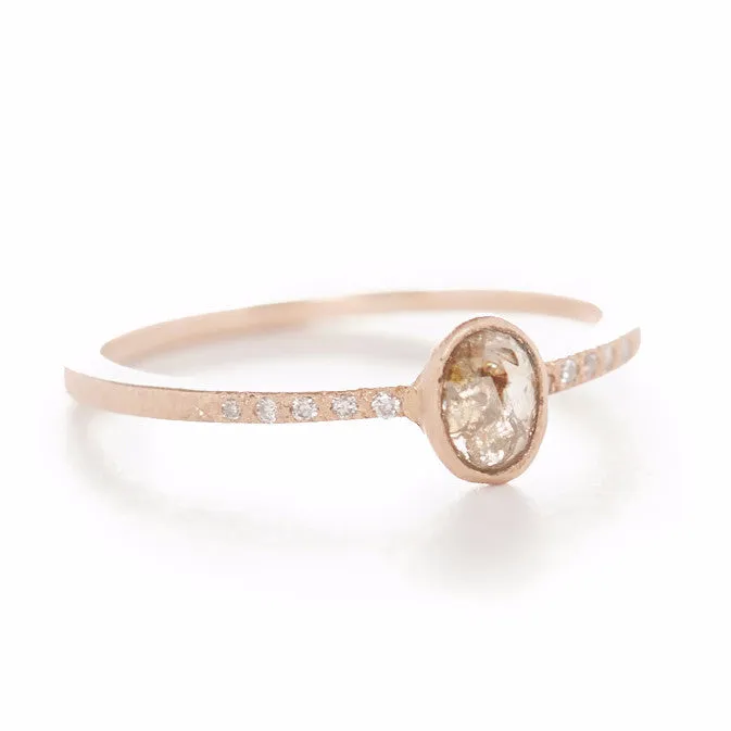 Cheers Opaque Champagne Pave Ring
