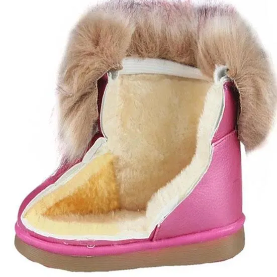 Children Warm Boots Boys Girls Winter Snow Boots with Fur 1-6 Years Kids Snow Boots Children Soft Bottom Shoes