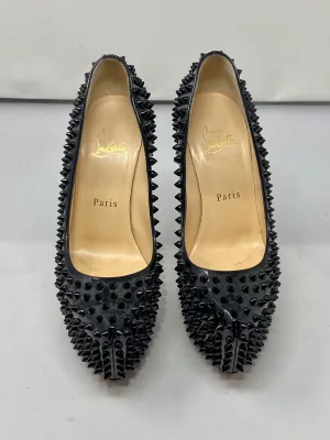 Christian Louboutin Black Patent Leather Spiked Platform Pump