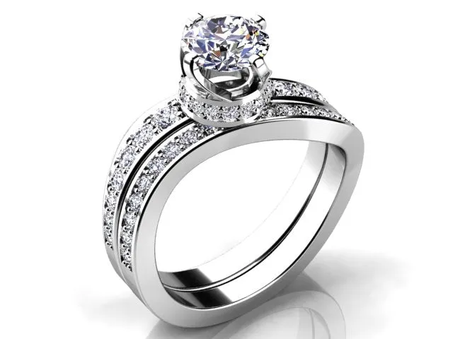 Christopher Michael Collection Round Brilliant Diamond Engagement Ring
