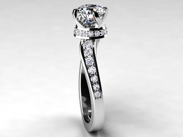 Christopher Michael Collection Round Brilliant Diamond Engagement Ring