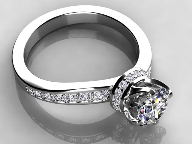 Christopher Michael Collection Round Brilliant Diamond Engagement Ring