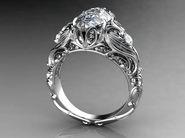 Christopher Michael Designed Marquise Diamond Engagement Ring