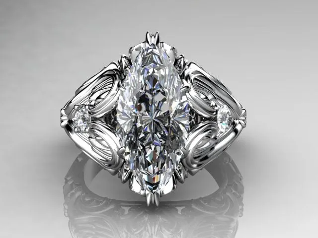 Christopher Michael Designed Marquise Diamond Engagement Ring