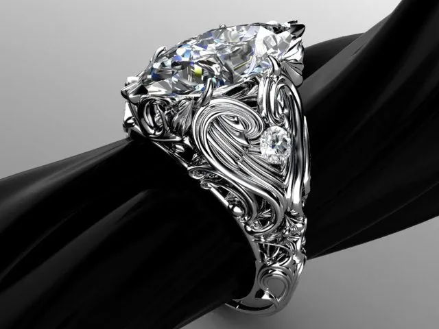 Christopher Michael Designed Marquise Diamond Engagement Ring