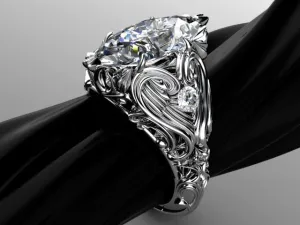 Christopher Michael Designed Marquise Diamond Engagement Ring