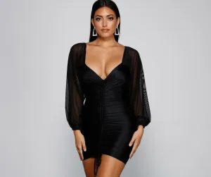 Cinched And Chic Charming Ruched Mini Dress