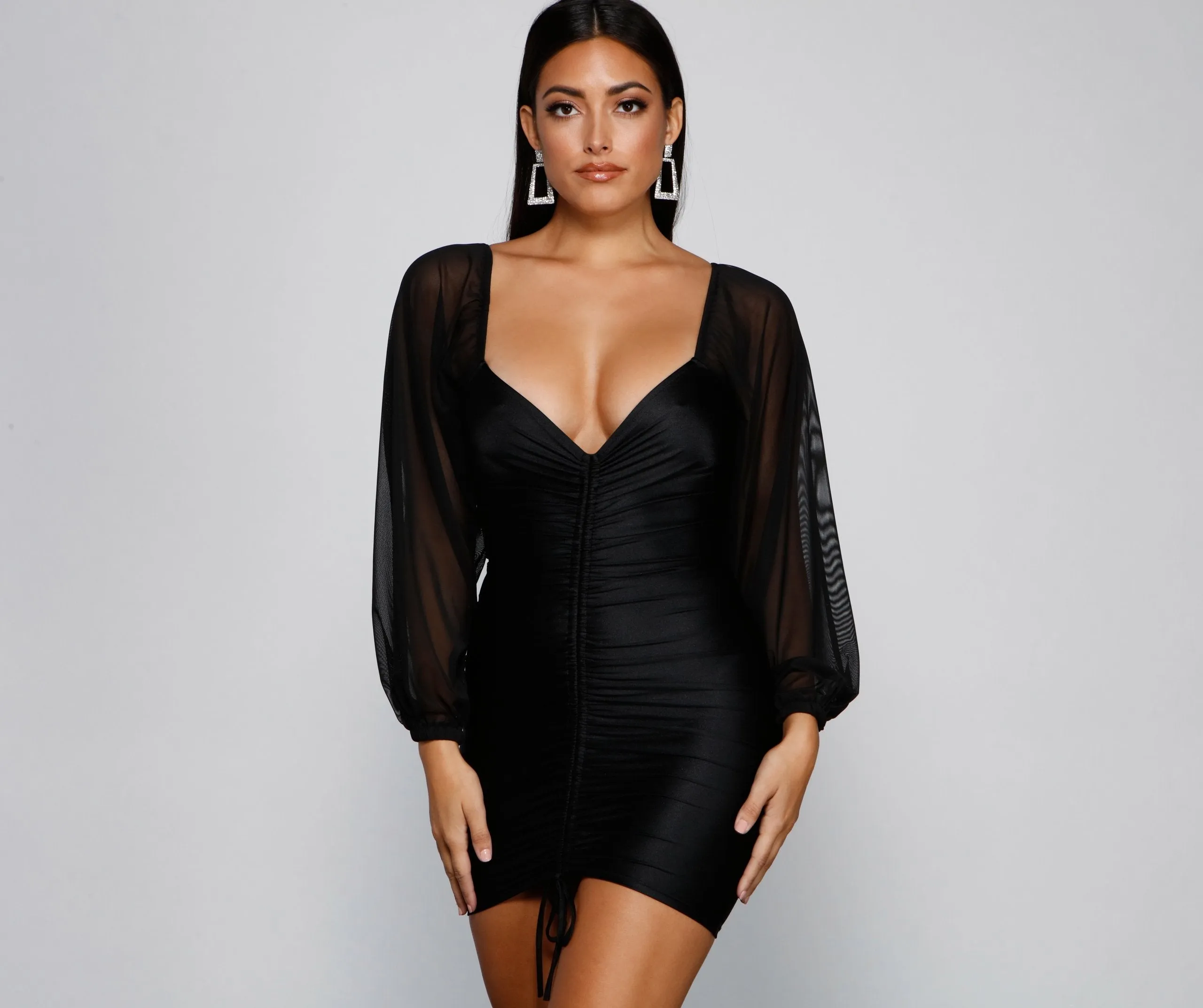 Cinched And Chic Charming Ruched Mini Dress