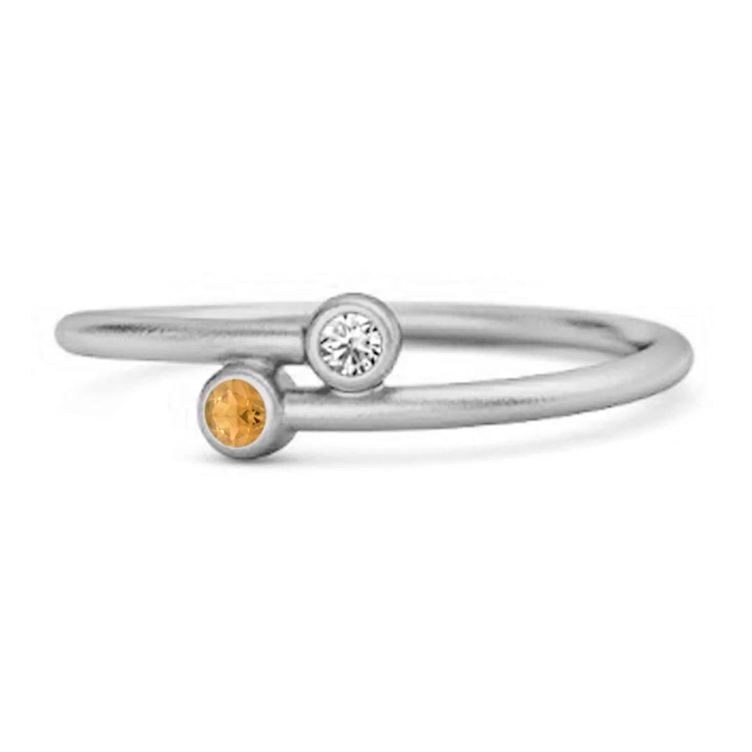 Citrine Birthstone 925 Sterling Silver Personalized Split Ring
