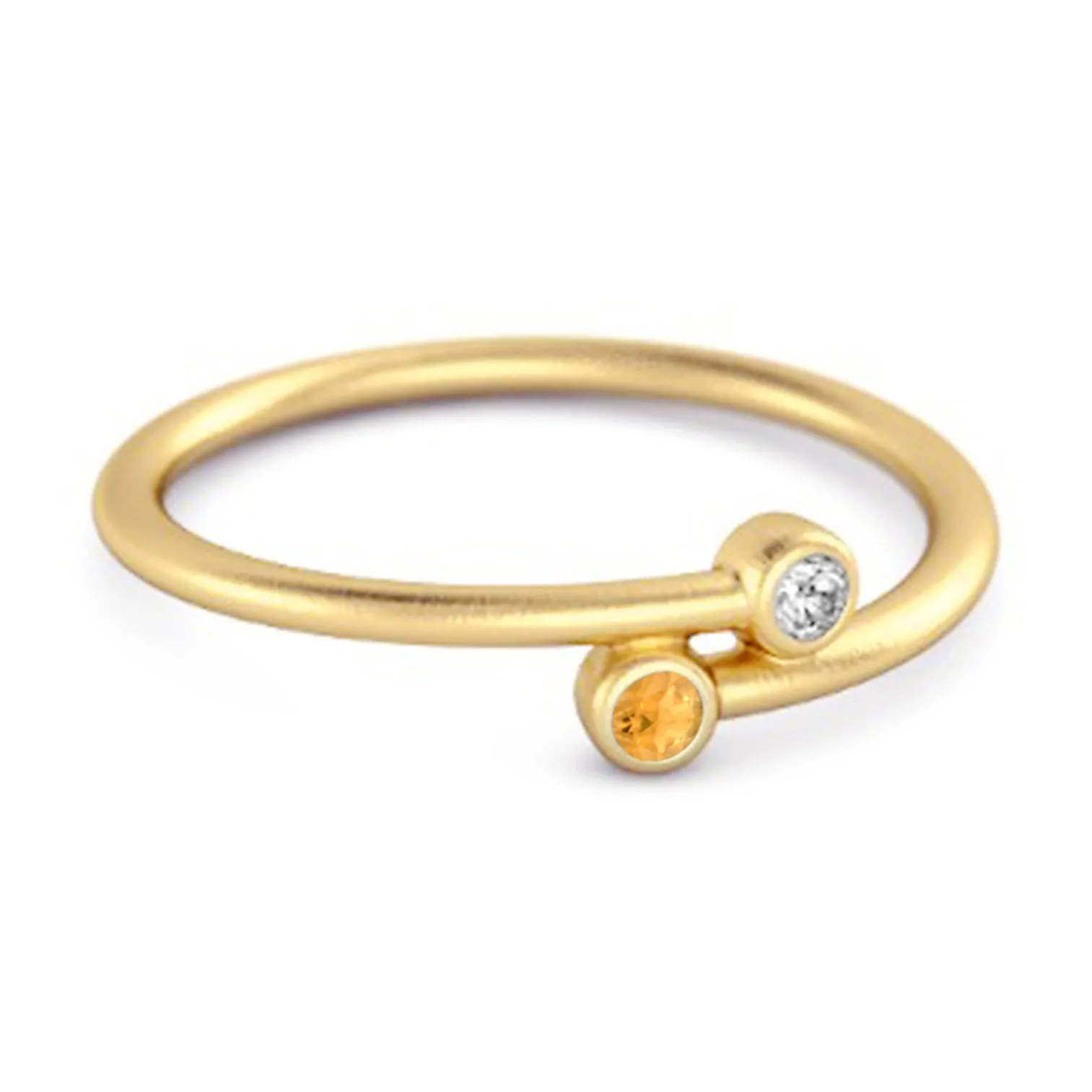 Citrine Birthstone 925 Sterling Silver Personalized Split Ring