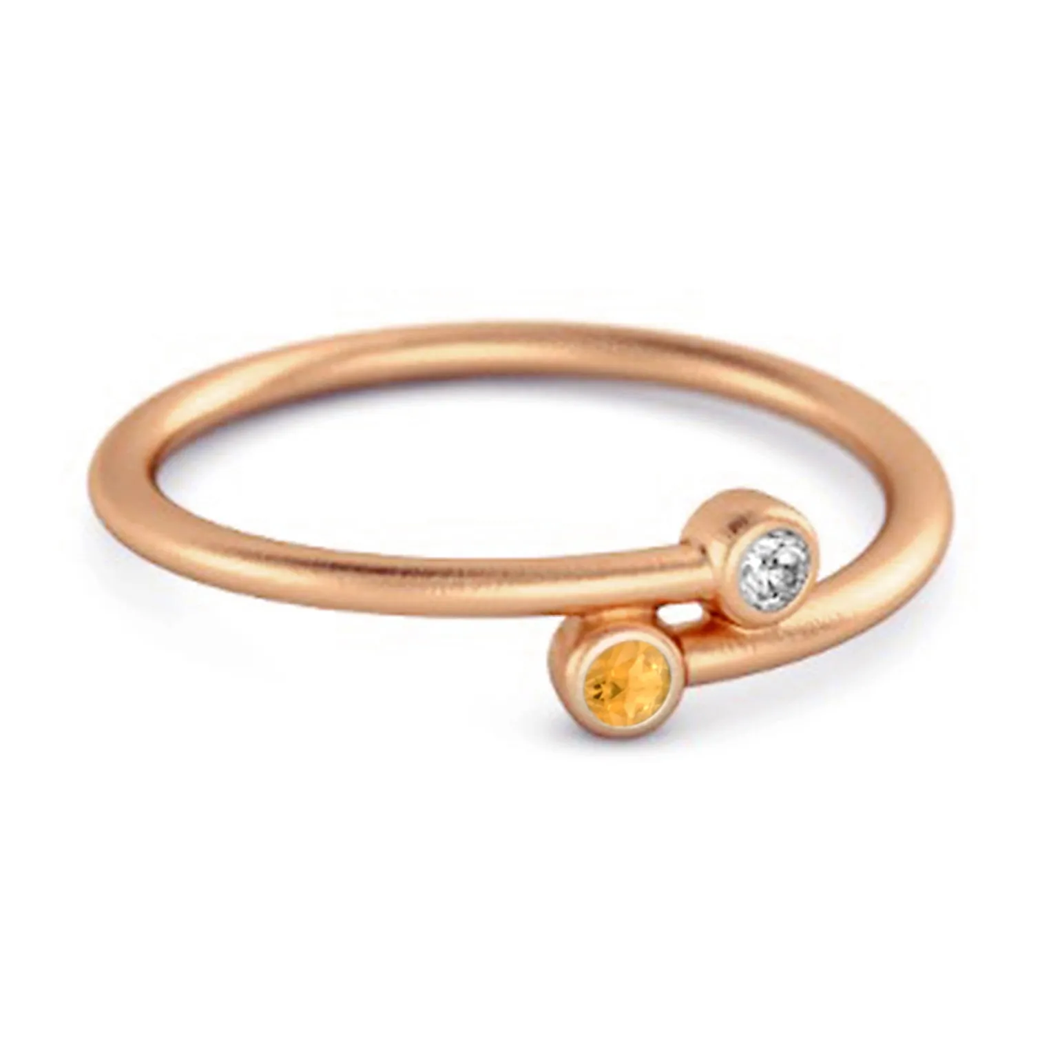 Citrine Birthstone 925 Sterling Silver Personalized Split Ring