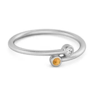 Citrine Birthstone 925 Sterling Silver Personalized Split Ring