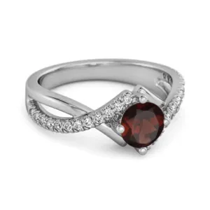 Classic & Elegant 0.25 Ctw Garnet Solitaire Accents Women Ring