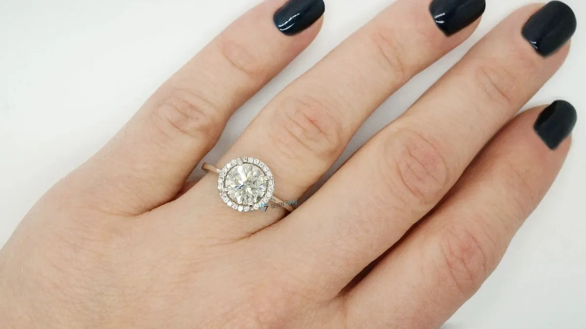 Cluster engagement ring-Diamond Engagement Ring-White Gold Ring-Engagement Ring-Promise ring-Halo diamond engagement ring- Anniversary Gift