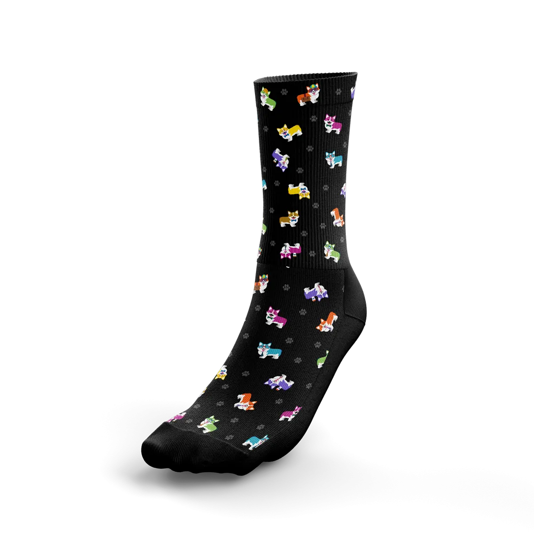 Colorful Corgi Crew Socks