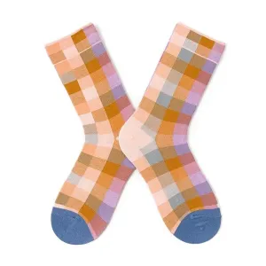 'Colorful Plaid' Crew Socks