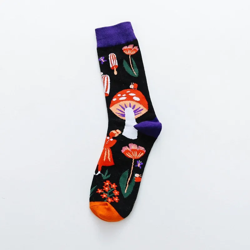 Colorful Print Socks -1 Pair