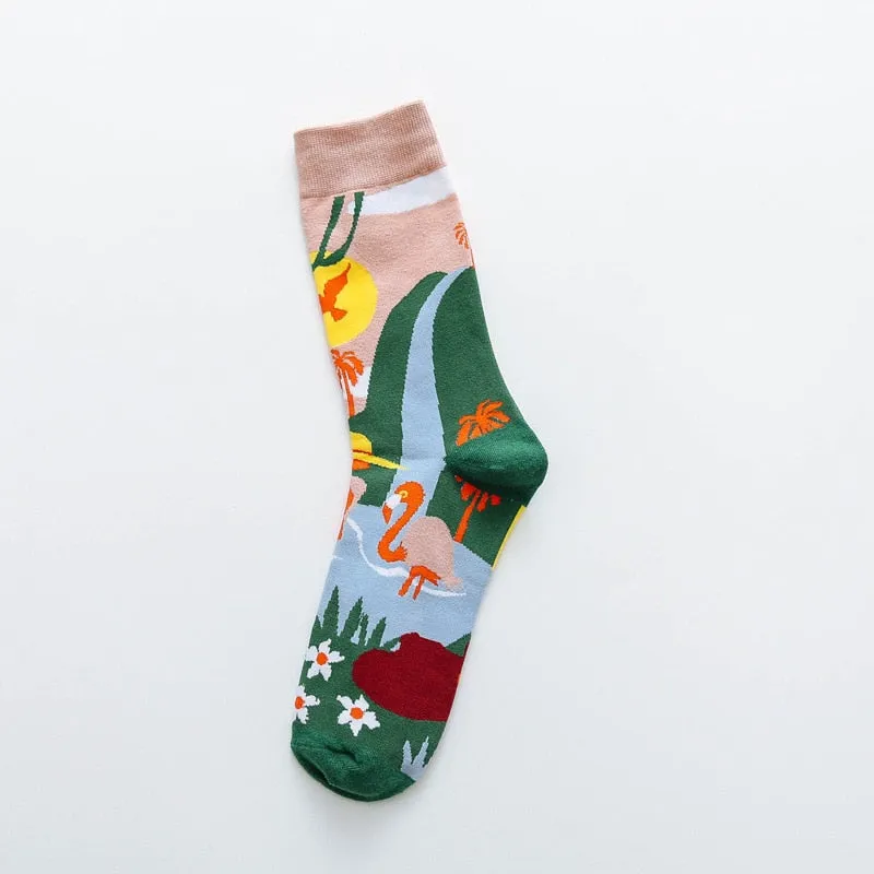 Colorful Print Socks -1 Pair