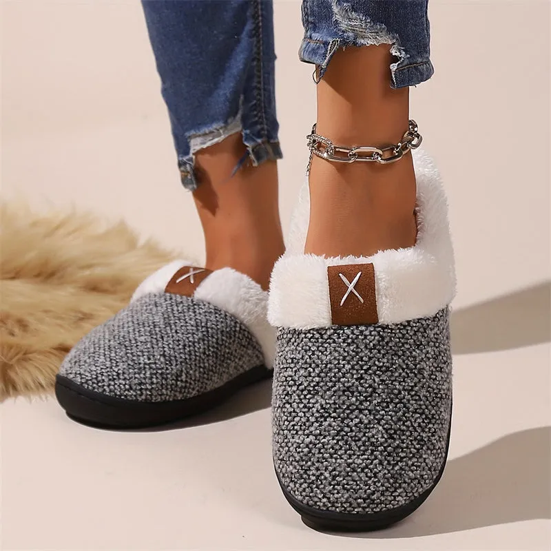 Comfortable Fleece Lined Home Slippers for Women Men