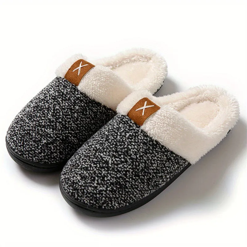 Comfortable Fleece Lined Home Slippers for Women Men