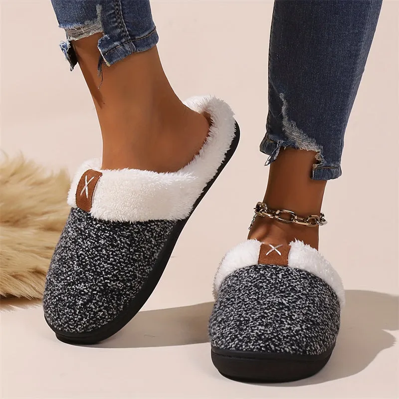 Comfortable Fleece Lined Home Slippers for Women Men