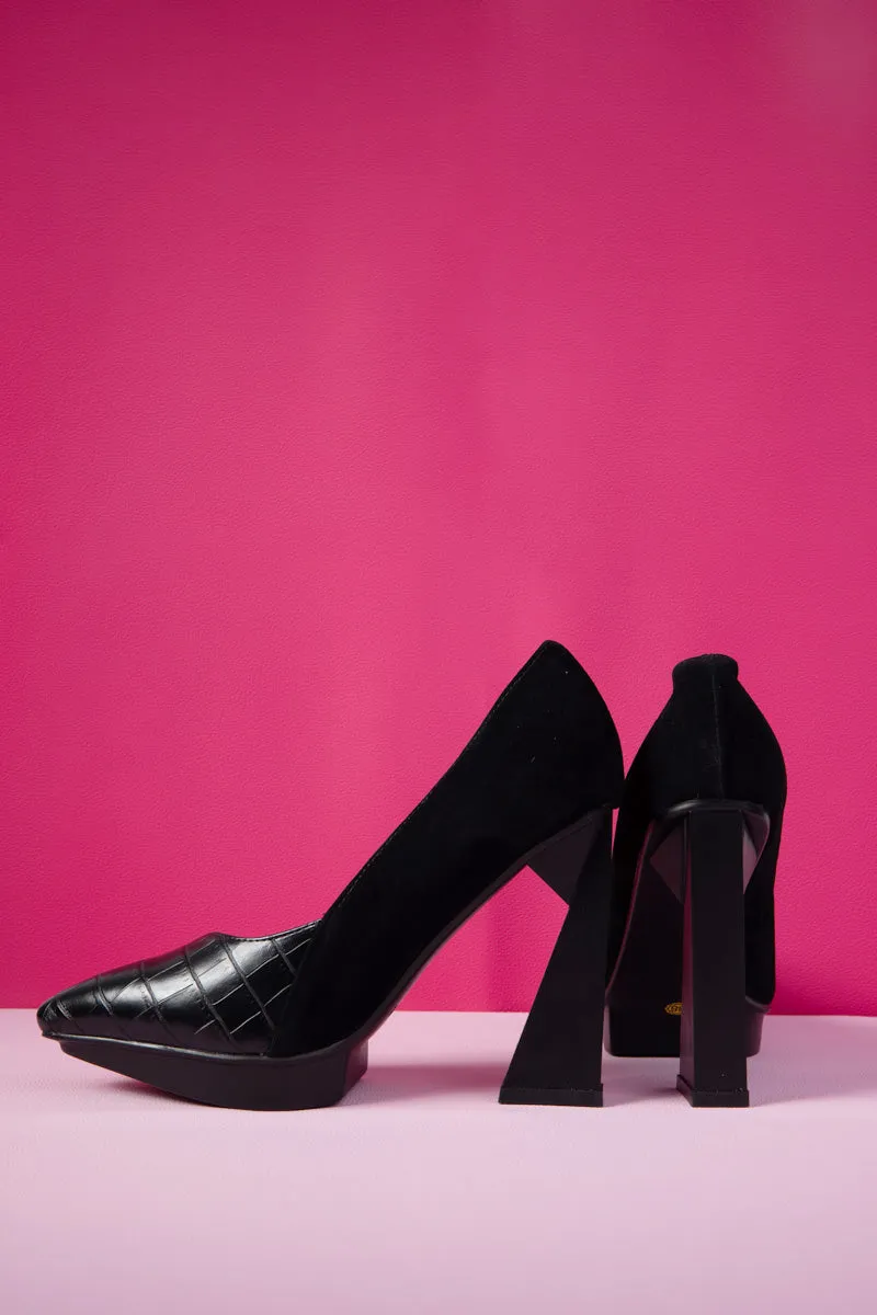 Copeland Leather Heel Pump - Black
