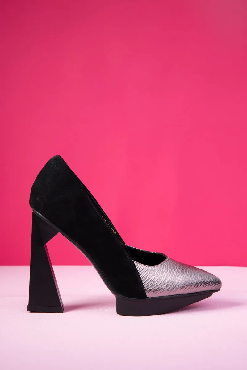 Copeland Leather Heel Pump - Silver