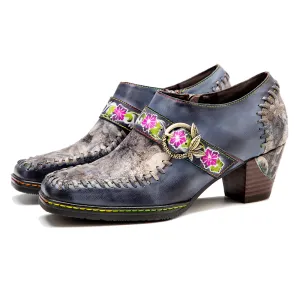 CrazycatZ Women's Leather Oxford Shoes Perforated Lace up Wingtip Colorful Leather Oxfords Vintage  Grey